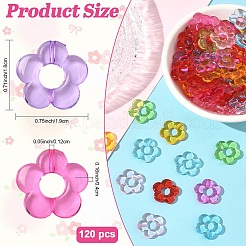 120Pcs Transparent Acrylic Bead Frame&nbsp;MACR-YW0004-43
