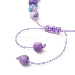Dyed Natural Ocean White Jade & Synthetic Ocean White Jade & Dyed Turquoise Round Beads Braided Bead Bracelets for Women&nbsp;BJEW-JB13118