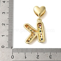 Rack Plating Brass Micro Pave Clear Cubic Zirconia Perdants&nbsp;KK-C067-12G-K