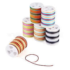 6 Rolls 6 Colors Segment Dyed Twisted Waxed Polyester Cord&nbsp;YC-TA0001-09