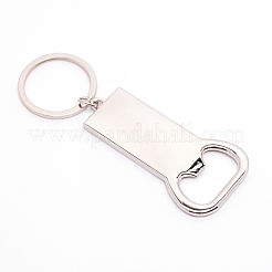 Sublimation Blanks Keychains Zinc Alloy Bottle Opener Blank Key Rings&nbsp;KEYC-WH0018-16P