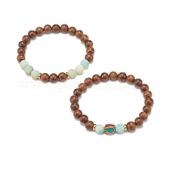 Wood Beaded Stretch Bracelet Sets&nbsp;BJEW-JB07735