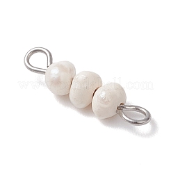 Natural Cultured Freshwater Pearl Potato Beaded Links&nbsp;PALLOY-JF04645-02