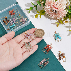 12Pcs 6 Styles Natural Mixed Gemstone Chip Pendants&nbsp;FIND-PH0021-37
