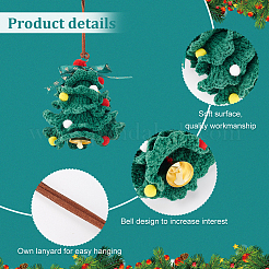 Crochet Christmas Tree Hanging Pendant Decorations&nbsp;HJEW-WH0007-14