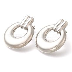 Rack Plating Ring Brass Stud Earrings&nbsp;EJEW-I310-05P