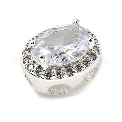 Brass Micro Pave Cubic Zirconia Beads&nbsp;KK-D408-11S-07A
