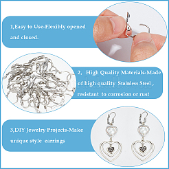 304 Stainless Steel Leverback Earring Findings&nbsp;STAS-SP0001-03B