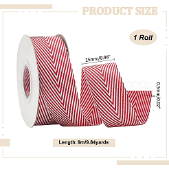 9M Polycotton(Polyester Cotton) Herringbone Ribbon&nbsp;OCOR-WH0093-08A