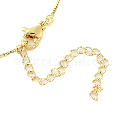 Brass Box Chain Peach Heart Pendant Necklaces for Women&nbsp;NJEW-M009-02G-A