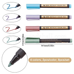 8 Pcs 4 Colors Metallic Markers Paints Pens&nbsp;AJEW-CP0002-41B