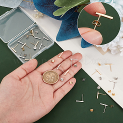 20Pcs 2 Colors Brass Stud Earring Findings&nbsp;KK-UN0002-59