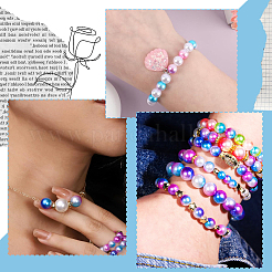 DIY ABS Plastic Imitation Pearl Beads Bracelet & Alloy Pendants Earrings Making Kits&nbsp;DIY-SP0003-36