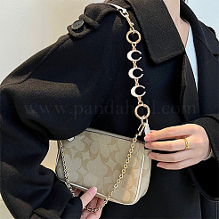 2Pcs 2 Styles Alloy White Enamel Moon & Heart Link Chain Bag Straps&nbsp;FIND-GF0007-94