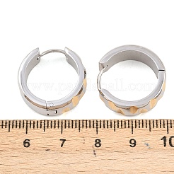304 Stainless Steel Two Tone Hoop Earrings&nbsp;EJEW-L307-01GP