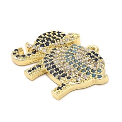 Brass Micro Pave Cubic Zirconia Pendants&nbsp;KK-L229-055G