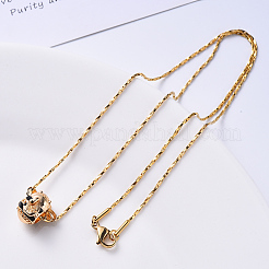 PVD Vacuum Plating 304 Stainless Steel Boston Link Chain Necklace&nbsp;NJEW-S420-006B-G