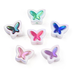 UV Plated Rainbow Acrylic Beads&nbsp;PACR-N015-02