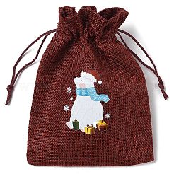 Christmas Theme Jute Cloth Storage Bags&nbsp;ABAG-F010-01B-04