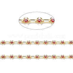 Handmade Glass Evil Eye Link Chains&nbsp;CHC-K014-06G
