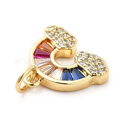 Rack Plating Brass Cubic Zirconia Charm&nbsp;KK-K270-01G