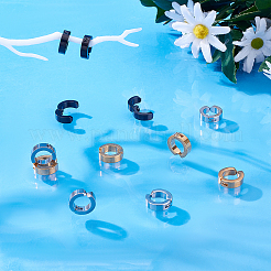 6 Pairs 3 Colors Ion Plating(IP) 304 Stainless Steel Cuff Earrings&nbsp;EJEW-UN0001-92