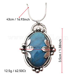 Oval Alloy & Resin Imitation Stone Pendant Necklaces for Women&nbsp;FS-WGB2D2D-01