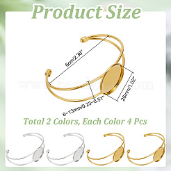 8Pcs 2 Colors Brass Cuff Bangle Making&nbsp;KK-AR0003-77