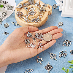 72Pcs 12 Styles Tibetan Style Alloy Connector Charms&nbsp;TIBE-TA0001-29