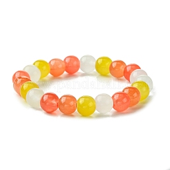8mm Baking Paint Imitation Jade Glass Round Beaded Stretch Kids Bracelets for Girls Boys&nbsp;BJEW-JB10895