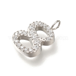 304 Stainless Steel Micro Pave Cubic Zirconia Pendants&nbsp;STAS-H228-01P-08