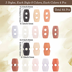 64Pcs 16 Colors 1-Hole Plastic Buttons&nbsp;DIY-GF0011-43