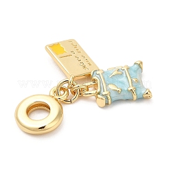 Brass Enamel European Dangle Charms&nbsp;KK-D027-13G