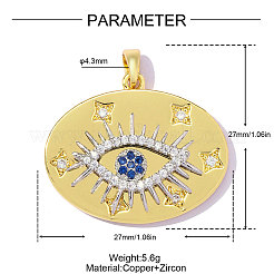 Brass Micro Pave Royal Blue Cubic Zirconia Pendants&nbsp;CU-OY001-67G