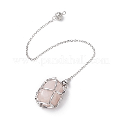 Non-Tarnish Stainless Steel Braided Chain Macrame Pouch Empty Stone Holder Dowsing Pendulums&nbsp;PALLOY-JF02738-03