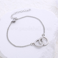 Fashion Simple Double Circle Chain Bracelet for Women Stainless Steel Versatile Elegant&nbsp;WI0762