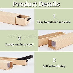 Rectangle Paper Necklace Storage Gift Drawer Case&nbsp;CON-WH0095-128B