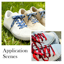 4 Pairs 4 Colors Flower Pattern Polyester Shoelaces&nbsp;FIND-TA0010-30