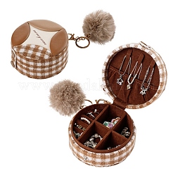 PU Leather and Velvet Jewelry Storage Box Keychain&nbsp;KEYC-B017-01