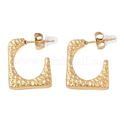 Hammered 304 Stainless Steel Stud Earrings&nbsp;EJEW-G476-01G