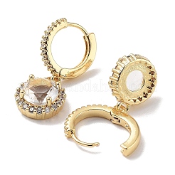 Real 18K Gold Plated Brass Dangle Hoop Earrings&nbsp;EJEW-L269-041G-02