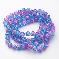 31~32 inch  pinkt/ blue Crackle Glass Beads&nbsp;GGC8MM038