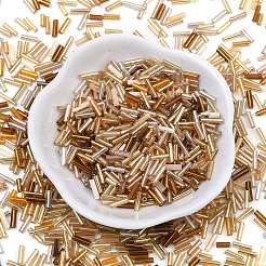 Glass Round Bugle Beads&nbsp;SEED-XCP0001-47G