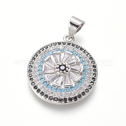 Brass Micro Pave Cubic Zirconia Pendants&nbsp;ZIRC-I032-50-A