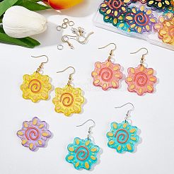 3D Printed Sunflower Charm Dangle Earring Making Kit for Girl Women&nbsp;DIY-OC0007-69