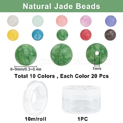 200Pcs DIY Frosted Natural & Dyed White Jade Beaded Stretch Bracelet Making Kits&nbsp;DIY-SC0014-79