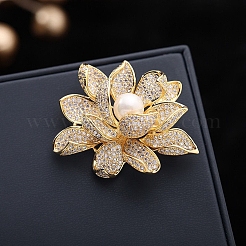 Flower Alloy Crystal Rhinestone Brooch&nbsp;PW-WG24C40-01