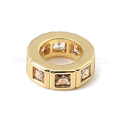Brass Pave Cubic Zirconia European Beads&nbsp;CU-CBA389D-02G