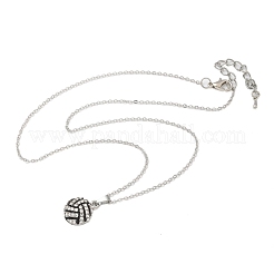 Zinc Alloy Crystal Rhinestone Sport Ball Pendant Cable Chain Necklaces&nbsp;LS-NJEW-U024-01P-04