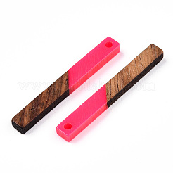 Transparent Resin & Walnut Wood Pendants&nbsp;RESI-TAC0021-44D
